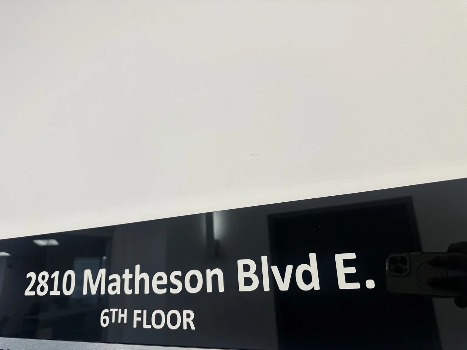 2810 Matheson Boulevard East sixth floor sign
